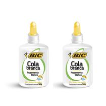 Kit 2 Cola Branca Líquida Escolar Lavavel Volta as Aulas BIC 90g