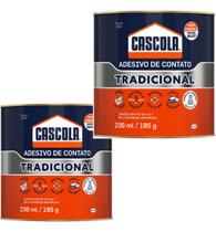 kit 2 Cola de Contato Cascola Adesivo Tradicional sem Toluol 230ml /195G kit 2 Cola de Contato Cascola Adesivo Tradicional sem Toluol 230ml /195G