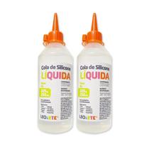 Kit 2 Cola de silicone líquida 250ml Leoarte, uso artístico e profissional Kit 2 Cola de silicone líquida 250ml Leoarte, uso artístico e profissional
