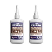 Kit 2 Cola Instantânea Marceneiro Ultra Rápido 100G - Almasuper Kit 2 Cola Instantânea Marceneiro Ultra Rápido 100G - Almasuper