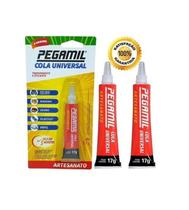 Kit 2 Cola Pegamil 17g Tecido Papel Madeira Couro Plástico