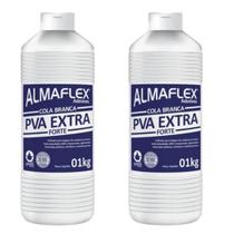 Kit 2 Cola Pva Extra Forte Branca 1kg Madeira Mdf Concreto Almaflex Kit 2 Cola Pva Extra Forte Branca 1kg Madeira Mdf Concreto Almaflex