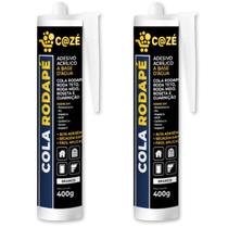 Kit 2 Cola Rodapé Sanca Moldura Colagem Extra Forte Branco Kit 2 Cola Rodapé Sanca Moldura Colagem Extra Forte Branco