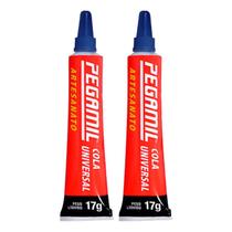 Kit 2 Cola Universal Artesanato Transparente Pegamil 17g Kit 2 Cola Universal Artesanato Transparente Pegamil 17g
