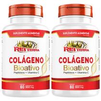 Kit 2 Colágeno Bioativo Peptídeos Vitamina C 120 Cápsulas - Rei Terra