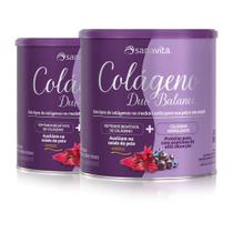 Kit 2 Colágeno Duo Balance Sanavita Hibiscus e Frutas roxas 330g