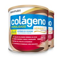 Kit 2 Colágeno Hidrolisado 2 em 1 Verisol Maxinutri 250g Frutas Vermelhas Kit 2 Colágeno Hidrolisado 2 em 1 Verisol Maxinutri 250g Frutas Vermelhas