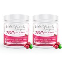 Kit 2 Colágeno Hidrolisado Verisol Ácido Hialurônico Silício Cranberry Beautydrink 300g