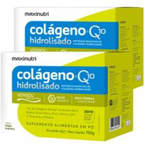 Kit 2 Colágeno Hidrolisado Verisol com Q10 Silício Orgânico Biotina Ácido Fólico Vitaminas e Minerais Sabor Limão Siciliano Maxinutri