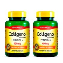 Kit 2 Colágeno Hidrolisado Vitamina C 400mg 60 Caps Maxinutri