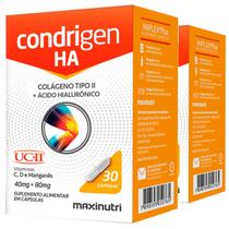 Kit 2 Colágeno Tipo 2 com Ácido Hialurônico com Vitaminas C D e Manganês Condrigen HA 30 Cápsulas Maxinutri