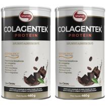 Kit 2 Colagentek Protein 460g Lata Cacau - Vitafor Kit 2 Colagentek Protein 460g Lata Cacau - Vitafor