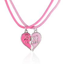 kit 2 colares best friend amizade + pingente coração presente menina Qualidade Premium rosa moda ajustavel