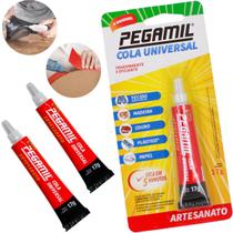 Kit 2 Colas Pegamil Artesanato Cola Tudo Resistente Premium