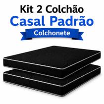 Kit 2 Colchão de Casal Espuma D20 138x188x8cm Padrão Colchonete Macio confortável e Resistente Multiuso