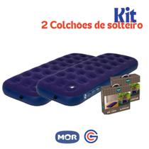 Kit 2 Colchão de Solteiro Inflável Multiuso Camping Praia Mor