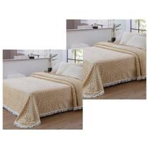 Kit 2 Colchas Casal Chenille Canelada Jolitex 220x240 cm
