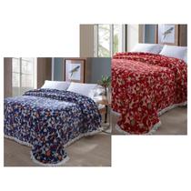 Kit 2 Colchas Casal Chenille Canelada Jolitex 220x240 cm