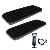Kit 2 Colchões De Solteiro Infláveis Deluxe Comfort com Bomba De Ar Manual Bel