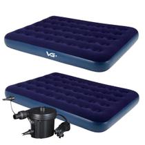 Kit 2 Colchões Infláveis Casal Flocked Comfort com Bomba Elétrica VG Plus Kit 2 Colchões Infláveis Casal Flocked Comfort com Bomba Elétrica VG Plus