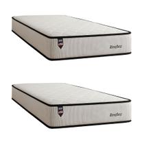 Kit 2 Colchões Solteiro Evoflex, Molas Ensacadas, D28, Firmeza Média, Suporta Até 130kg Por Pessoa em Cada Colchão