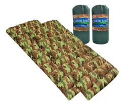Kit 2 Colchonete Camping Solteiro Grande Verde