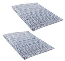 Kit 2 Colchonetes Casal 190x130cm Com Bolsa Para Transporte Xadrez Azul - Emcompre