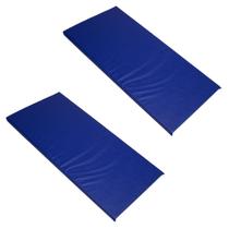 Kit 2 Colchonetes Colchão Almofada P/ Academia 100x60x2,5cm Azul