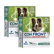 Kit 2 Coleira Confront World Pet com Deltametrina - para Cães Pequenos/Grandes 65cm 25g Kit 2 Coleira Confront World Pet com Deltametrina - para Cães Pequenos/Grandes 65cm 25g
