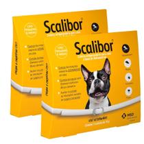 Kit 2 Coleira Scalibor Antiparasitária para Cães Auxilia no Controle de Infestações de Carrapatos, Pulgas e Mosquitos Leishmaniose 48cm 19g