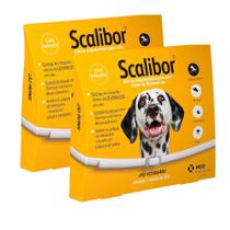 Kit 2 Coleira Scalibor Antiparasitária para Cães Auxilia no controle de Infestações de Carrapatos, Pulgas e Mosquitos Leishmaniose 65cm 25g Kit 2 Coleira Scalibor Antiparasitária para Cães Auxilia no controle de Infestações de Carrapatos, Pulgas e Mosquitos Leishmaniose 65cm 25g