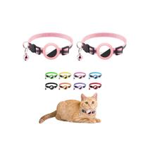 Kit 2 Coleiras Cachorro Gato Reflexiva Ajustavel Capa Case Suporte Airtag GPS