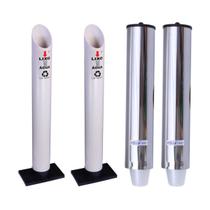 Kit 2 Coletores Individuais Água PVC + 2 Dispensers Redondos 200ml Inox Kit 2 Coletores Individuais Água PVC + 2 Dispensers Redondos 200ml Inox