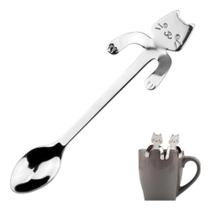 Kit 2 Colher De Café Gato Gatinho Inox