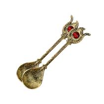 Kit 2 Colher Turca Da Fartura Dourada E Vermelha Em Metal Kit 2 Colher Turca Da Fartura Dourada E Vermelha Em Metal