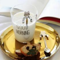 Kit 2 Colheres De Café Gato Gatinho Prata