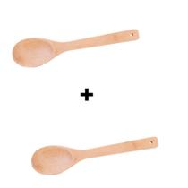 Kit 2 Colheres de Madeira Bambu 30cm - Lyor
