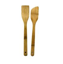 Kit 2 Colheres De Pau Bambu Espatula Utensilio De Cozinha Kit 2 Colheres De Pau Bambu Espatula Utensilio De Cozinha
