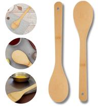 Kit 2 Colheres De Pau Bambu Multiuso Cabo Longo Ecológica Kit 2 Colheres De Pau Bambu Multiuso Cabo Longo Ecológica