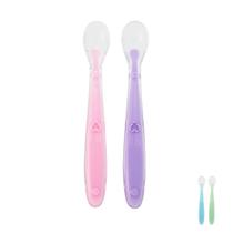 Kit 2 Colheres de Silicone Anatômica Infantil Introdução Alimentar Buba