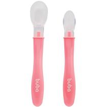Kit 2 colheres de silicone para bebês em introdução alimentar Buba