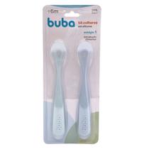 Kit 2 Colheres Em Silicone Estágio 1 Azul 18827 - Buba