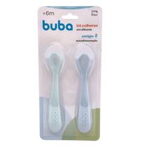 Kit 2 Colheres Em Silicone Estágio 2 Azul 18828 - Buba
