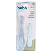 Kit 2 Colheres Em Silicone Fases 1 E 2 Azul 18829 - Buba