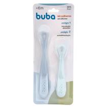 Kit 2 Colheres em Silicone Fases 1 e 2 Azul 18829 - Buba