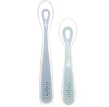 Kit 2 colheres em silicone fases 1 e 2 azul