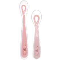 Kit 2 colheres em silicone fases 1 e 2 rosa