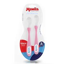 Kit 2 Colheres Infantil Com Ponta De Silicone Rosa