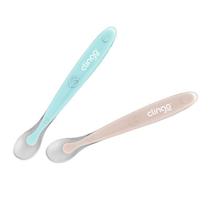 Kit 2 Colheres Infantil Premium Coloridas +6M Talher Bebê