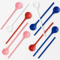 Kit 2 Colheres Para Mexer Arroz Suco Liquidos Cabo Longo 29cm